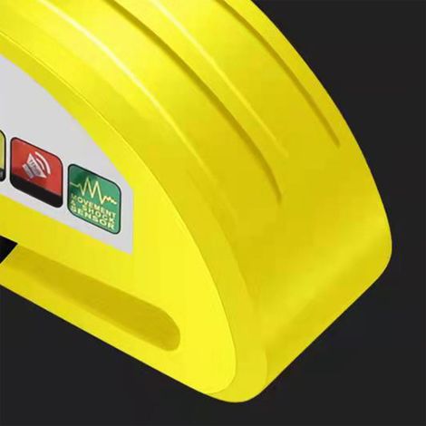 (Exclusivité Asie du Sud-Est) Antivol de vélo avec alarme pour frein à disque, antivol pour VTT, antivol pour moto électrique, antivol pour véhicules tout-terrain (pile bouton incluse) Jaune - (Modèle (1/3)