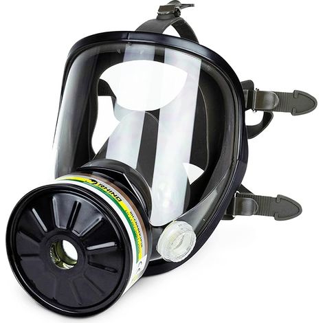 Masque à Gaz Complet Respirateur Réutilisable pour Vapeurs Organiques, Gaz Acides, Fumigation, Peinture  Protection Faciale avec Filtre et Gants de Sécurité