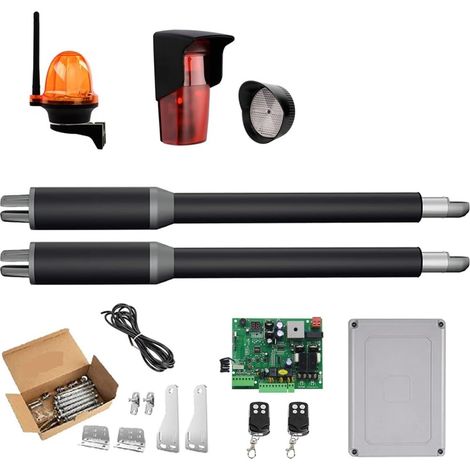 Kit d'ouvre-portes automatiques Ouvre-porte actionneur linéaire engrenage à vis sans fin DC ouvre-porte pivotant automatique Tube électrique, lumière, bouton, opérateur GSM pour accessoires de portail (1/5)