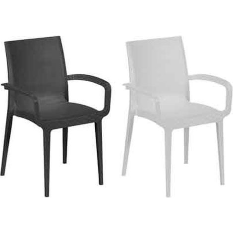 SEDIA IMPILABILE CON BRACCIOLI 'DUKE' Colore Bianco