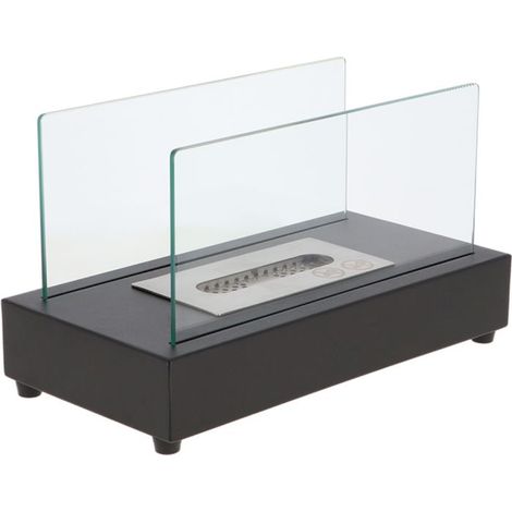 Cheminée de table au bioéthanol rectangle - Noir - L 35,5 x P 18 x H 20,6 cm - Livraison gratuite (1/5)
