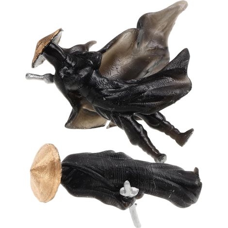 Miniatures Lot de 2 Pièces Figurines de Guerriers en Résine Noire et Utilisation Polyvalente Décor de Micro-Paysage Design Unique pour Bureaux (1/5)