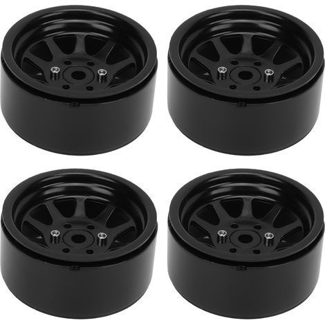 Stück Universal 1,9 Zoll 10-Speichen-Felgen aus Zinklegierungsstahl für Axial SCX10 II III Crawler-Cars, Schwarz (1/5)