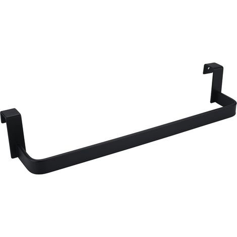 Kibath Toallero sin taladros de 36 cm acabado NEGRO mate fabricado en acero inoxidable (1/5)
