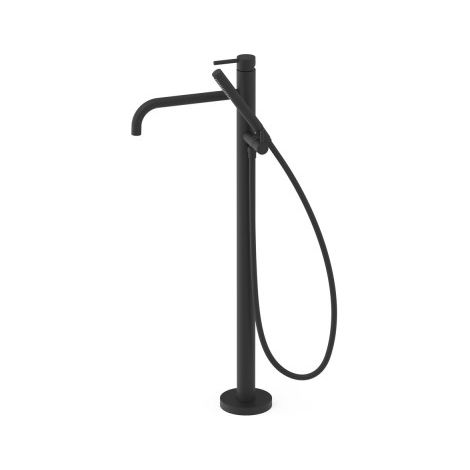 Mitigeur sur pied pour baignoire et douche1 colonne verticale Noir mat - TRES 26247005NM