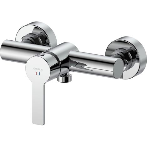 Mitigeur de douche Mistella - Chrome - Pommeau céramique 35 mm - Monocommande - Acier inoxydable (1/2)