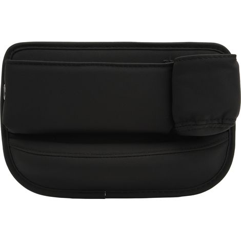 Organisateur d'espace de siège de voiture en cuir PU, Console multifonctionnelle avant, boîte de rangement latérale, remplissage de poche avec porte-gobelet droit
