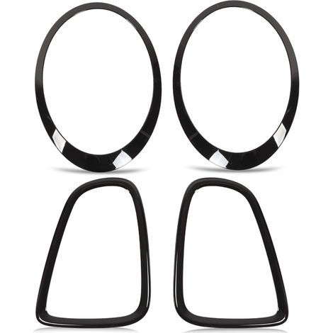Eosnow – Kit de garniture de phare arrière noir brillant pour Mini R56 R57 R58 R59 Cooper S JCW 2007-2015 – Installation rapide – Matériaux ABS et PP