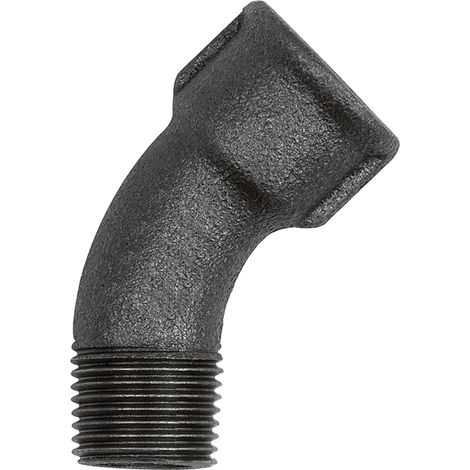 Riegler Bogen 40, 45°, Rp 2 i., R 2 a., Temperguss schwarz (1/2)