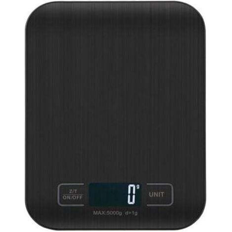 Balance De Cuisine NuméRiques, Balances NuméRiques Professionnelles 5 kg - Mesure PréCise Jusqu'à 1g,Balances De Cuisine éLectroniques Avec éCran Lcd, Fonction Tare. (Noir-5kg)