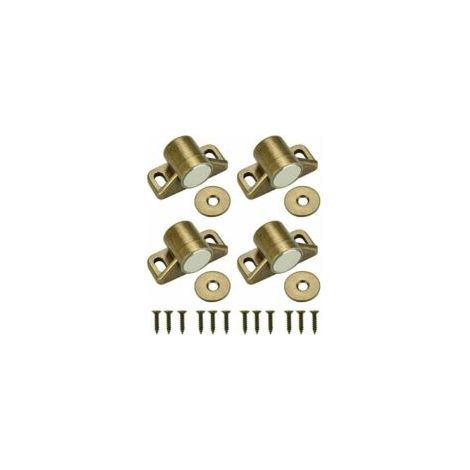 4-teiliges Set magnetischer Türriegel für Schranktüren, inklusive 4 Unterlegscheiben und 12 Schrauben - Crezuo (1/4)