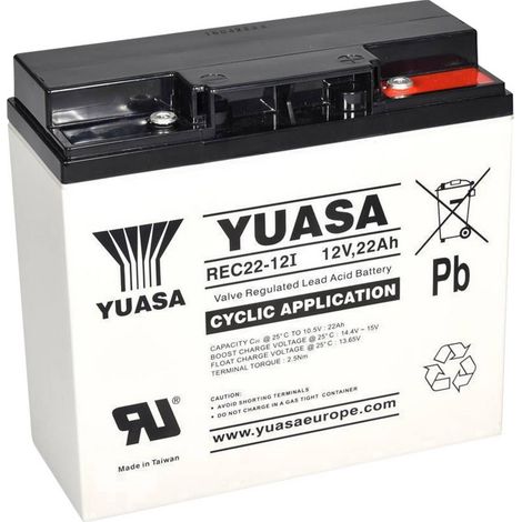 [NEUWERTIG] B-Ware Yuasa Bleiakku 12 V 22 Ah REC22-12 YUAREC2212 Blei-Vlies 181 x 167 x 76 mm Akku (1/2)
