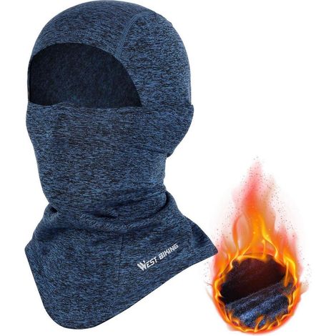 Sturmhaube Thermo Fleece Blau Herren Damen Winddicht & Atmungsaktiv (1/5)