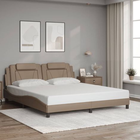 Bettgestell "Viana" ohne Matratze Cappuccino-Braun 180x200 cm Kunstleder vidaXL (1/5)