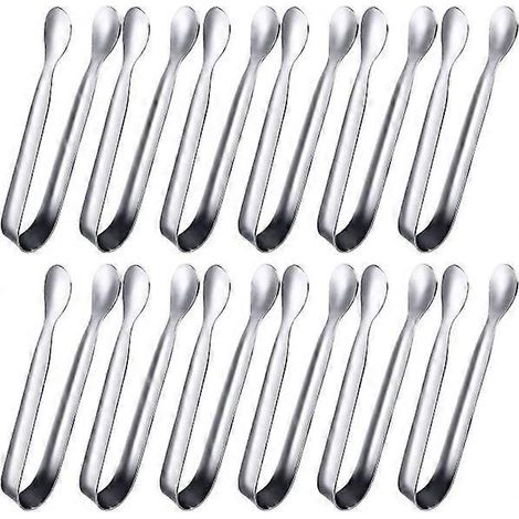 Lot de 12 mini-pinces, pinces à sucre, pinces à glaçons, petites pinces de service en acier inoxydable-AquaForge (1/4)