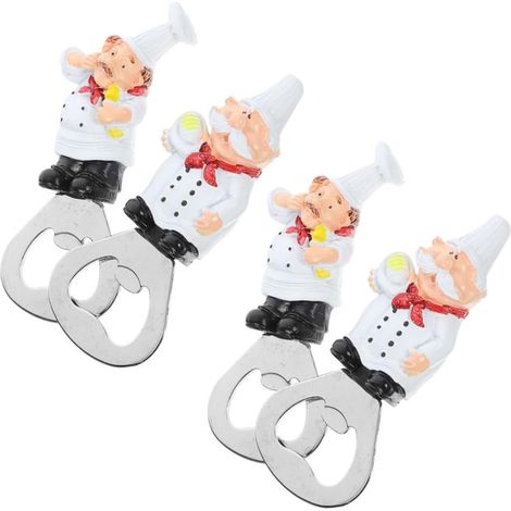 Ouvre-bouteille Magnétique Chef pour Réfrigérateur, Lot de 4, Résine (1/5)
