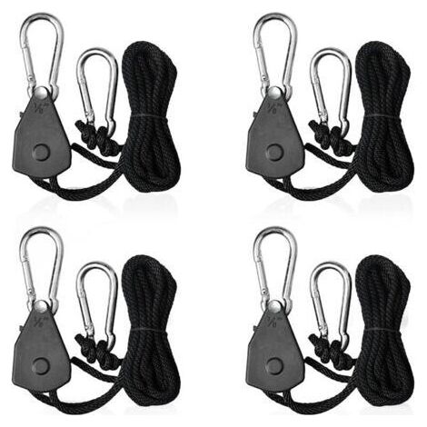 FENOPLASTICA4pcs Adjustable Ratchet Rope Straps 1/8 Hook Tensioner Shade Sail Ratchet Ropes for Lights or Plants (1/4)