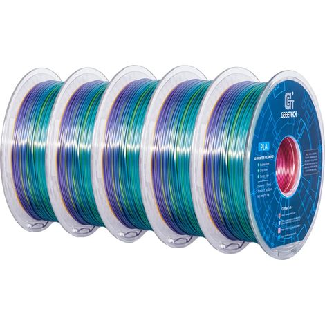 Filament 3D, PLA soyeux, matériau écologique, Couleur arc-en-ciel (1/2)