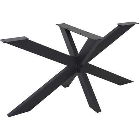 ML-Design Base Tavolo Telaio Gambe a Croce Spider 78 x 71 x 120 cm Struttura Scrivania Tavolo da Pranzo Tavolino da Salotto Caffè Ufficio Lavoro Design Industriale Piedi Mobili Fai da Te Metallo Nero (1/5)