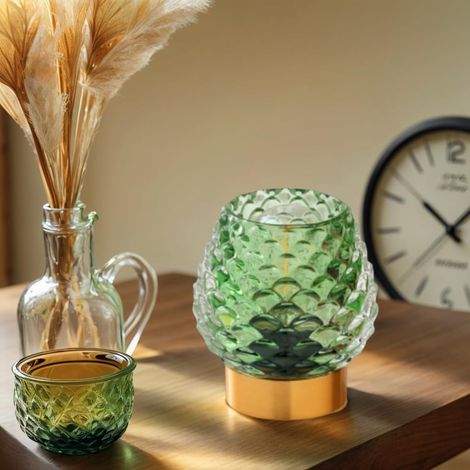 Lampe de table en verre à piles avec minuterie – Petite lumière (1/5)