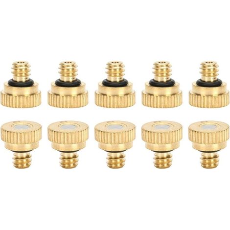 10 pezzi di ugelli nebulizzatori in ottone, ugello per sistema di nebulizzazione a bassa pressione dell'acqua di rubinetto da 0,2 mm per esterni, A