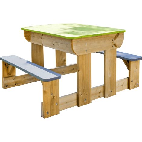 Wendi Toys Kinderspieltisch für Sand- und Wasserspiele mit 2 Bänken, inkl. Wannen, 2 Bänke angebaut (1/5)