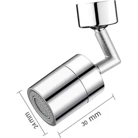 Argent 720 Degrés Universel Robinet Aérateur Pivotant Économie D'eau En Plastique Robinet Tête De Pulvérisation Lavabo Robinet Extender Adaptateur Mode Unique (1/3)