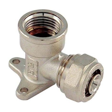 GOMITO MULTISTRATO FILETTO FEMMINA + STAFFA BAMPI - OTTONE MM 16X1/2F- 10 pezzi