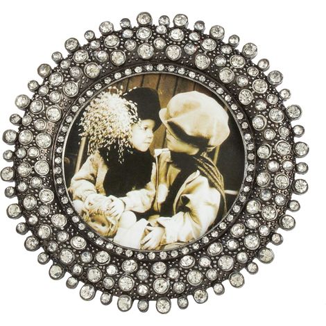 Cadre photo orné de strass Argenté 7,6 x 7,6 cm (1/5)