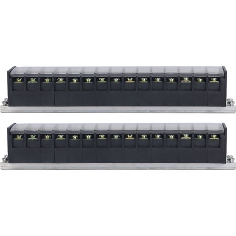 2 Barres de jonction 30A 660V Double Rangée Bornier à Vis pour Pont Éclairage Tunnel Distribution Électrique 15 Positions (1/5)