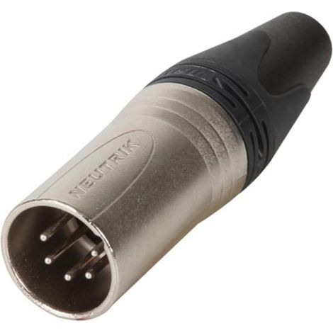 - CONECTOR XLR DE CABLE, 5 POLOS MACHO, CONTACTOS PLATEADOS, CAJA NIQUELADA