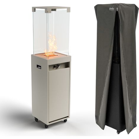 MF - Calefactor de gas exterior Faro hasta 8 kW portátil con vidrio templado gris claro (1/5)
