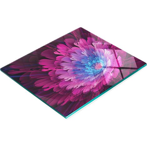 Piatto decorativo multifunzionale in vetro per cucina, con motivo floreale frattale, 60x52 cm. (1/5)