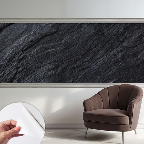 Papier peint adhésif avec colle pour décoration moderne de salon chambre à coucher cuisine et bureau Facile Structure en pierre 250x104 cm (1/5)