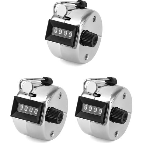 Contador manual de metal CSPARKV de 3 piezas, contador mecánico de 4 dígitos para contar pasos de golf deportivo (1/4)