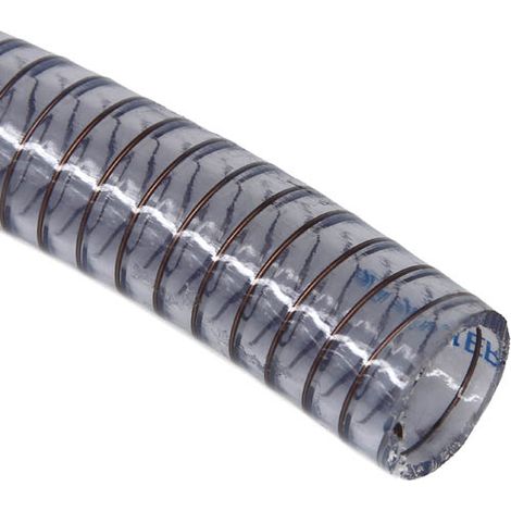 Tuyau plastique transparent aspiration spire acier Ø25, le m (1/2)