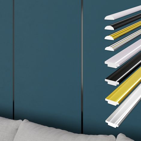 HEXIM selbstklebende Isoliertapete 1,82 m² Wandisolierung 280x65cm schalldämmend 4mm dekorativ 2in1 Tapete: 3M Randleiste - Modell T1, Schwarz