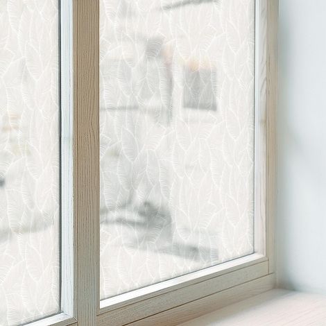 Anti Regard Film pour Vitre 100x100 Décoratif pour Chambre Cuisine Salle de Bain Vitrail Protection Adhésif Collés sur le Verre Élégance végétale (1/5)
