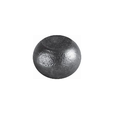 Boule méplate, sphère aplatie, pleine - Longueur 80mm épaisseur 50mm - Fer forgé - À souder - DECO FER FORGE (1/2)
