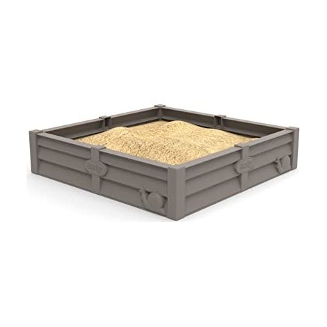 SMOBY Bac Square Garden 2 en 1 : bac a sable et carré potager - 76x76cm - Bâche de fond fournie