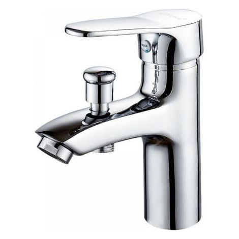 Mitigeur de baignoire monotrou à double usage – Alliage métallique avec limiteur de température – Clapet anti-retour intégré – Pour salle de bain (1/4)