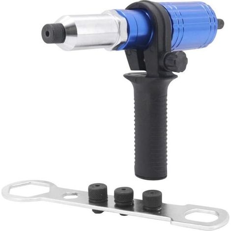 Adaptateur Riveteuse Kit D'adaptateur De Pistolet À Riveter Pour Perceuse Électrique Sans Fil, Pistolet À Riveter Électrique Rivetage Outil Bleu (1/5)