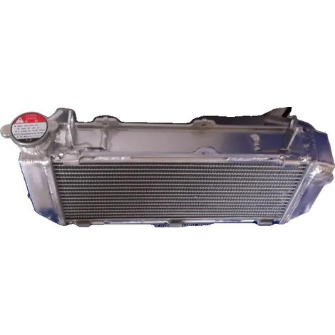 Radiador de aluminio, mayor eficiencia de refrigeración, compatible con YFZ450X/YFZ450R, construcción robusta y duradera, depósitos soldados con TIG, núcleo soldado al vacío. (1/5)