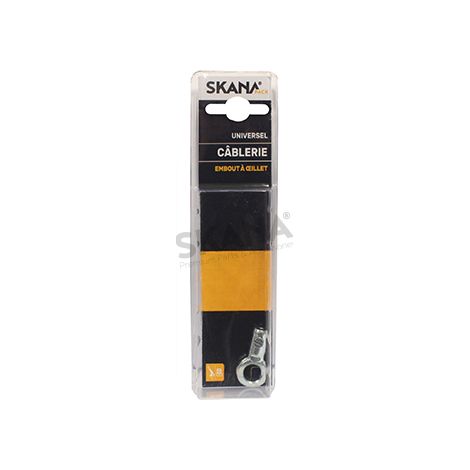 Terminale per cavi in acciaio adattabile con occhiello di ø: 8 mm. Per cavi flessibili fino a ø: 2,5 mm.