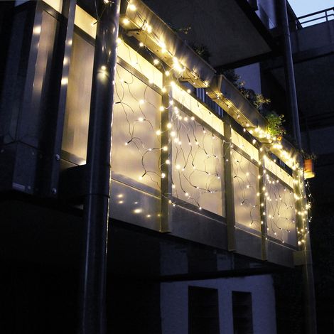 Balkongeländer Lichternetz 410x100cm 240 LEDs Weihnachtsbeleuchtung Balkondeko (1/5)
