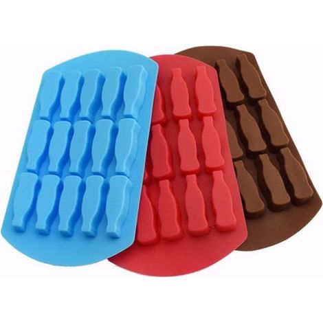 3er-Pack Formen für weiche Bonbons: Colaflaschen-Lutscher, Bierflaschen-Bonbons, Schokoladeneiscreme, Seifenform