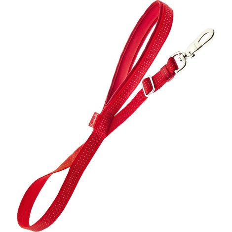 Rosso - Guinzaglio in nylon con cuciture catarifrancenti linea Tecnik per cani di media e grande taglia