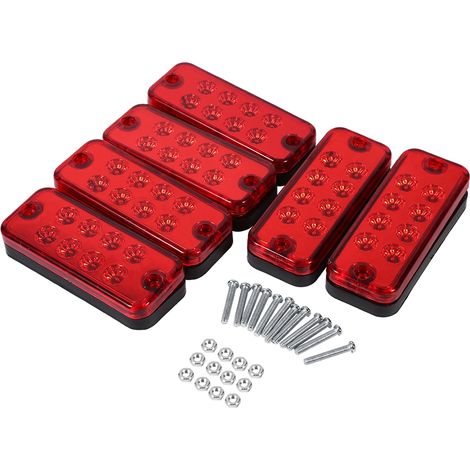 6 feux de gabarit LED 8 diodes camion remorque rouge (1/3)