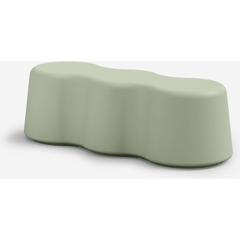 Panca da giardino 3 posti in polietilene design moderno Peanuts - Verde (1/4)