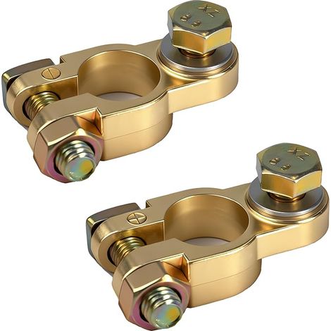 Bornes de Batterie avec Boulons pour Voitures Bateaux Camping-Cars et Caravanes Connecteurs Universels Batteries 12V et 24V pour Câbles de 35-50 mm² (1/2)